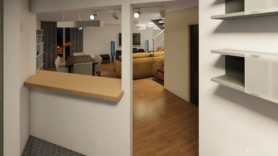 OpenSpace Downstairs 3d design renderings