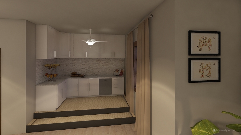 Modern A home for you WarmTones Green Beige Orange White 3d design renderings