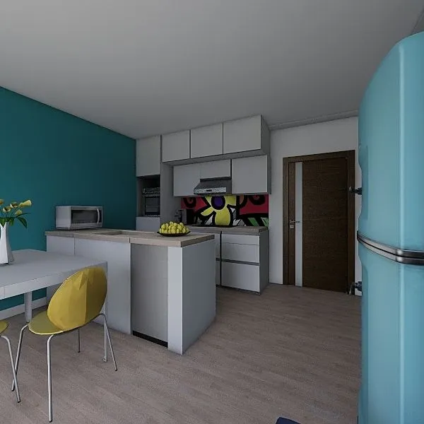 cucina/soggiorno 3d design renderings