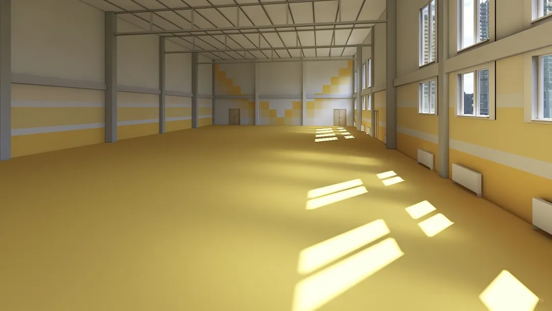 Спорт зал 3 желтый 3d design renderings
