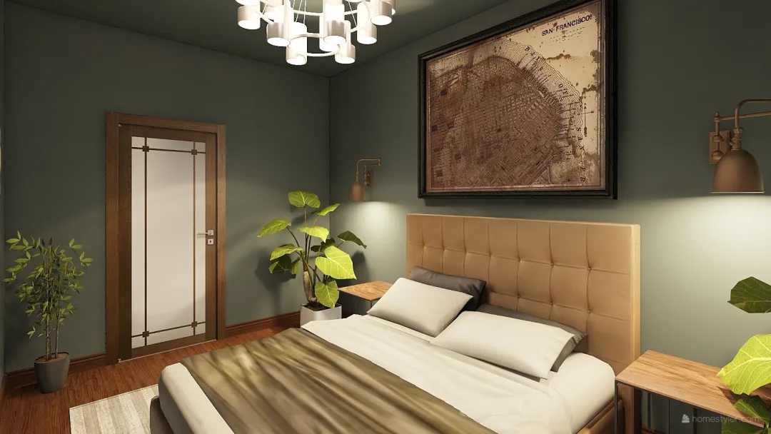 Modern A home for you WarmTones Green Beige Orange White 3d design renderings