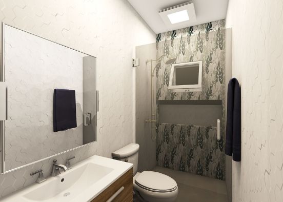 Banheiro Frescor e elegância Design Rendering