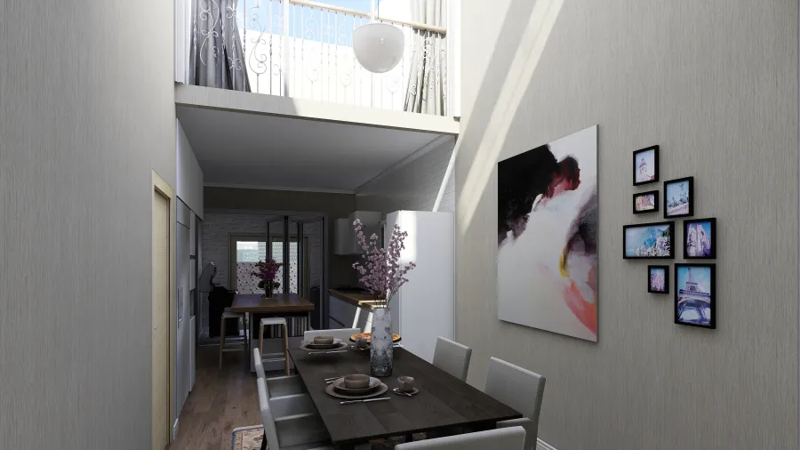 Small Intermediate Terrace house 3d design renderings