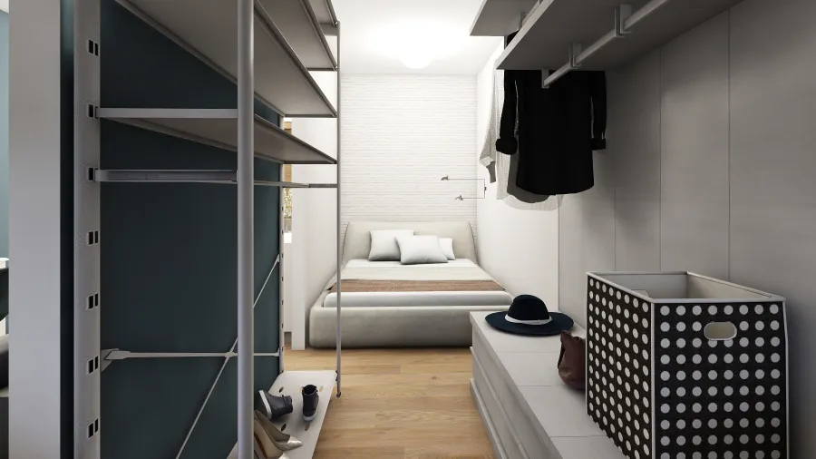 Contemporary Квартира 40 м.кв. Black Blue Yellow 3d design renderings