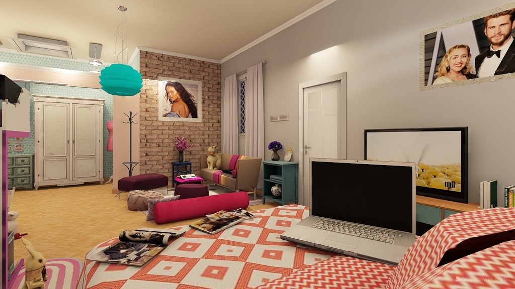 girl's room 3d design renderings
