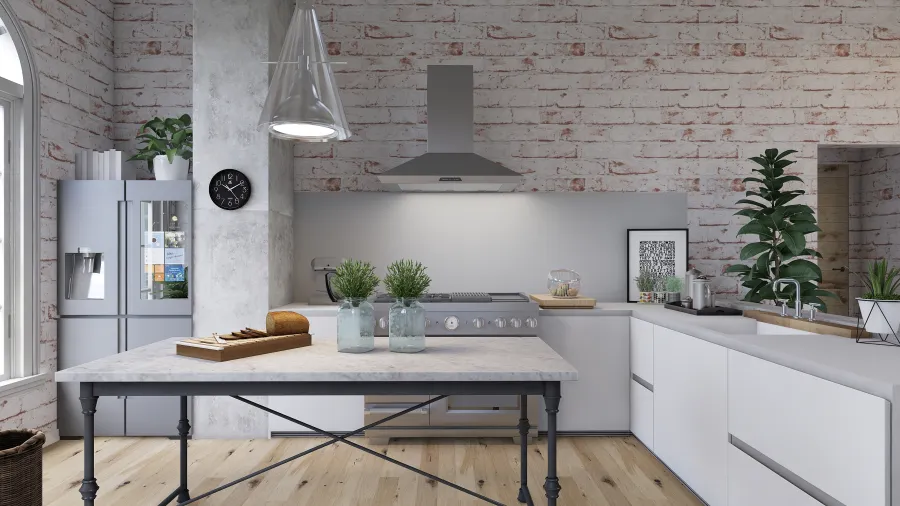 Industrial Rustic Scandinavian INDUSTRIAL Grey White 3d design renderings
