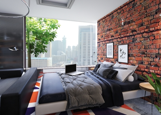 Studio apartment in NY Design Rendering