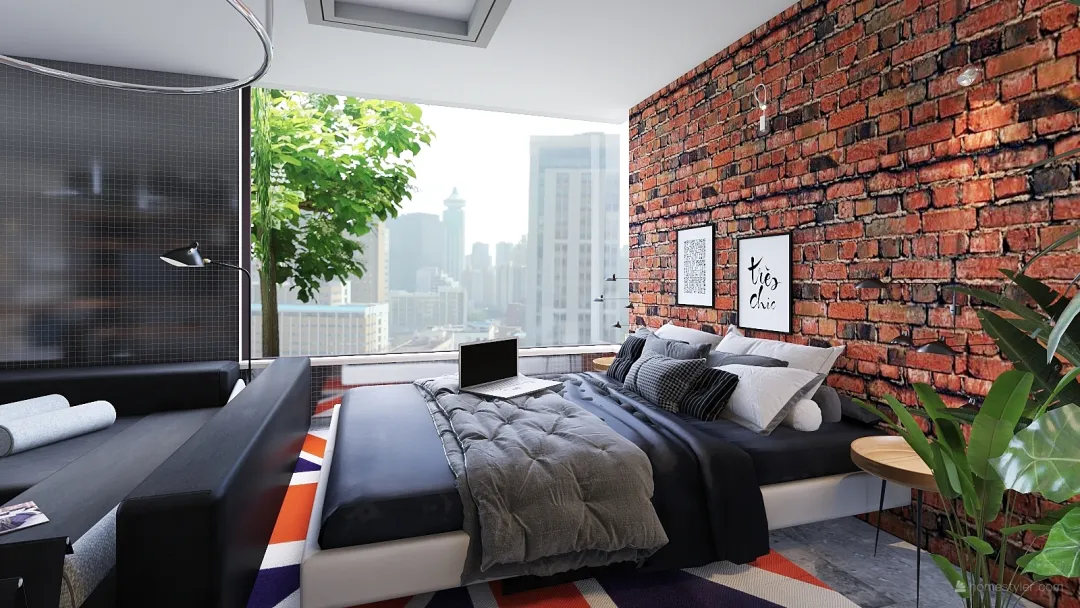 Studio apartment in NY 3d design renderings