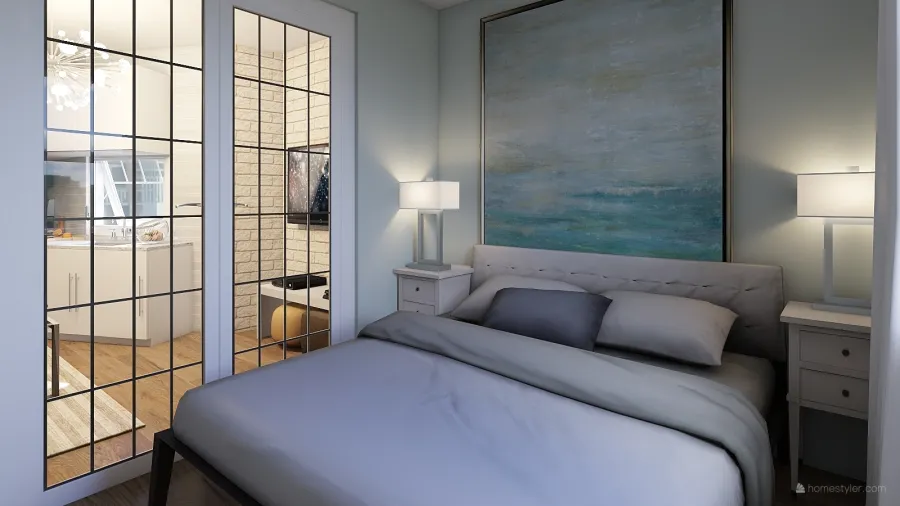Pop of Color - Kips Bay Apartment 3d design renderings