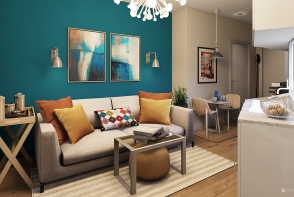 Pop of Color - Kips Bay Apartment Design Rendering