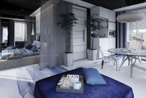 Modern Contemporary hotel master suite Design Rendering