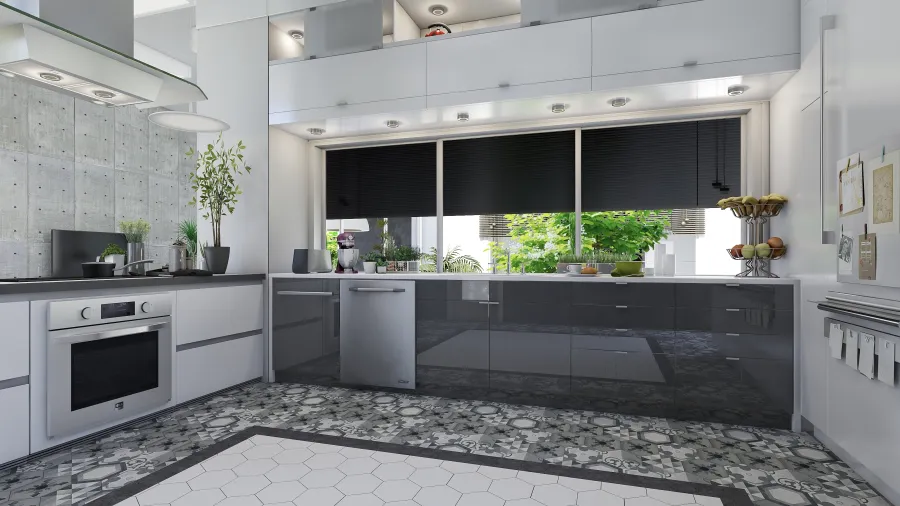 Modern Industrial Bauhaus casa bianca White Grey Black 3d design renderings