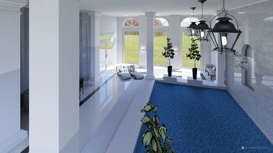 Classic Pool Room 3d design renderings