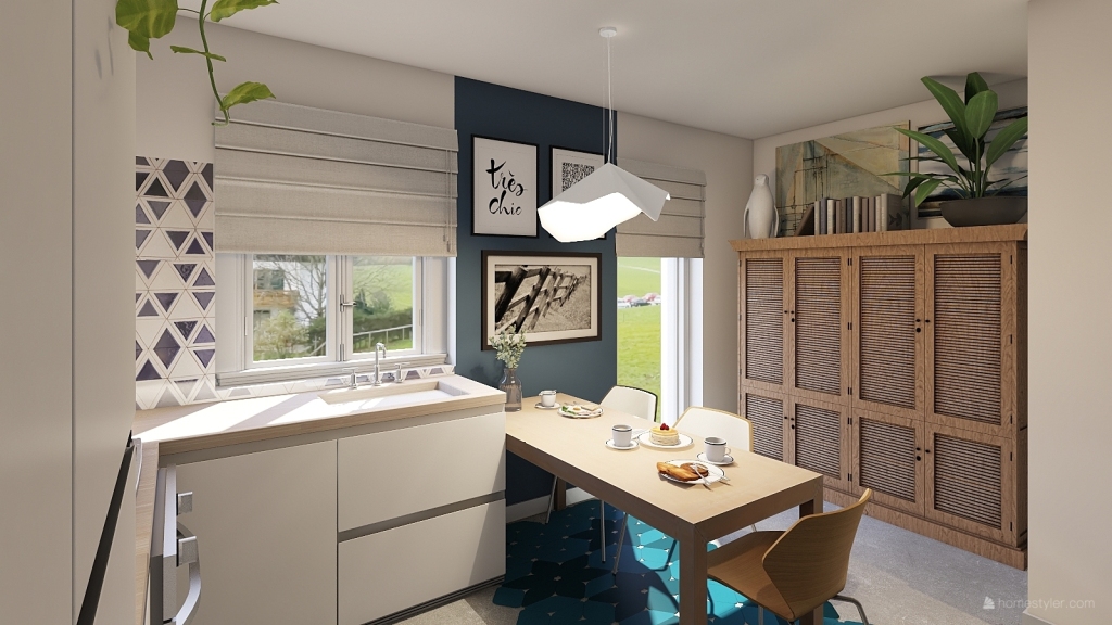 Villa con soggiorno in Openspace 3d design renderings