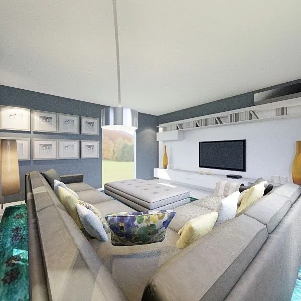 Family living room 3d design renderings