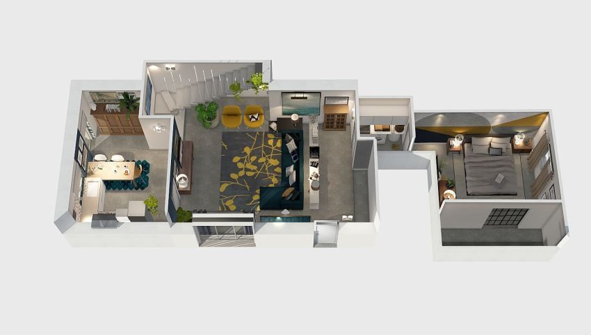 Villa con soggiorno in Openspace 3d design picture 92.25