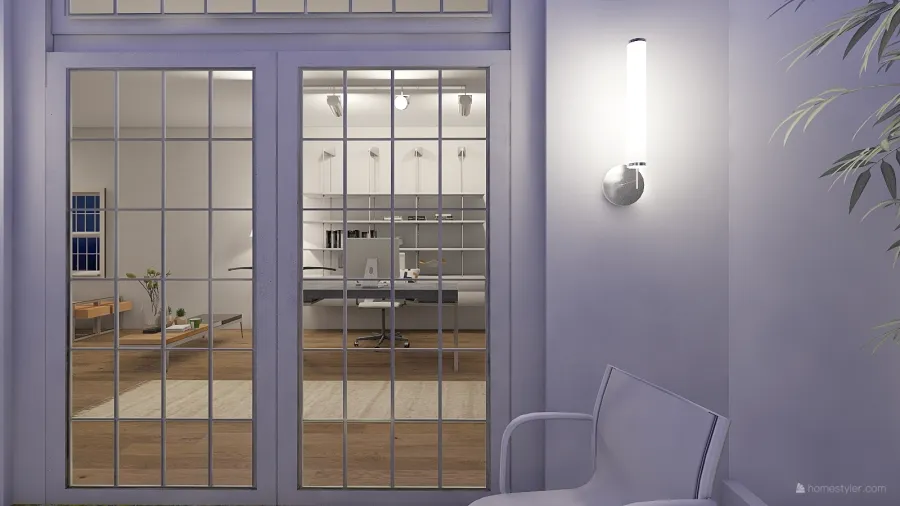 Zen& Industrial courtyard loft 3d design renderings