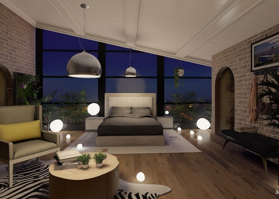 Country style Penthouse. Design Rendering