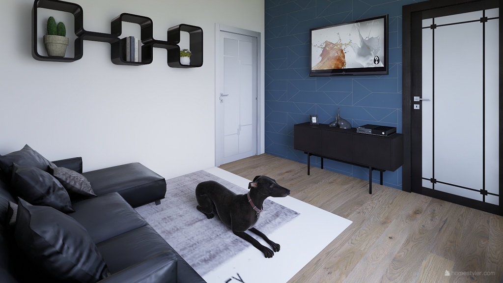 Sala Lápis-Azuli / Quarto Madeira Marsala 3d design renderings