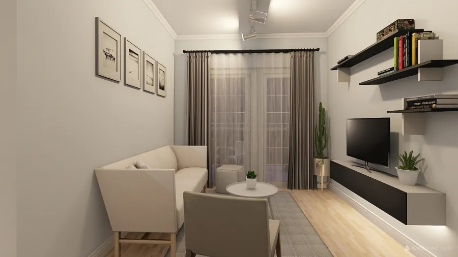 Two Bedroom Apartment 3d design renderings