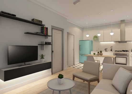 Two Bedroom Apartment Design Rendering