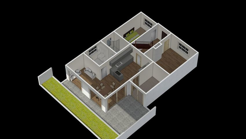 Fernhill Ground Floor - Extended - Half Garden 3d design picture 177.36