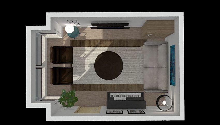 small lounge with piano and fireplace 3d design picture 17.88