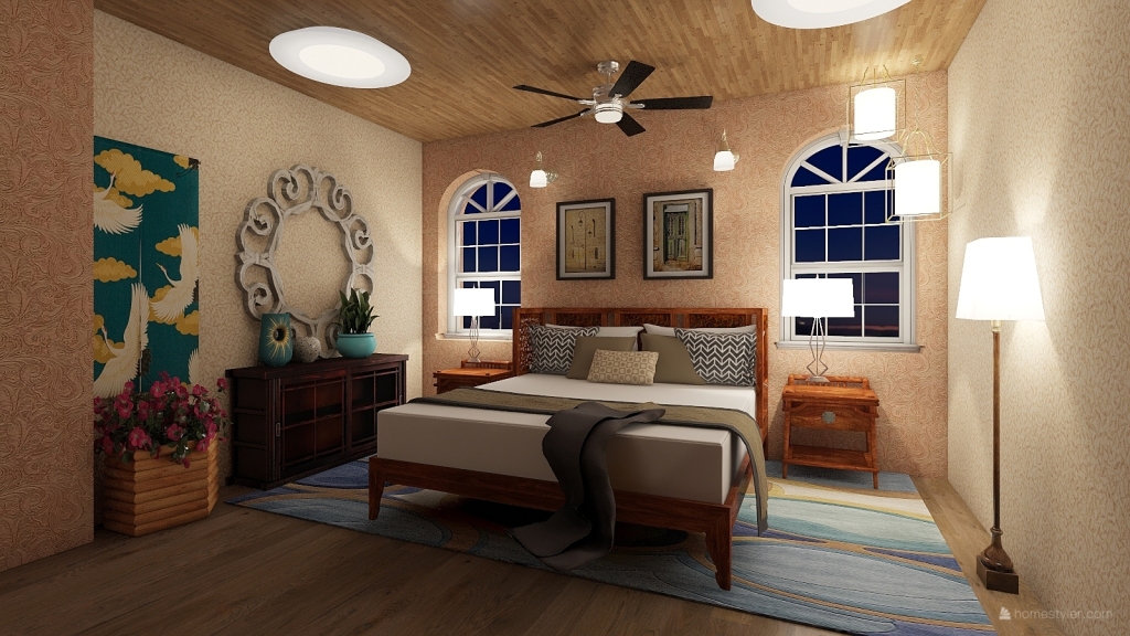 A Bohemian Interior 3d design renderings