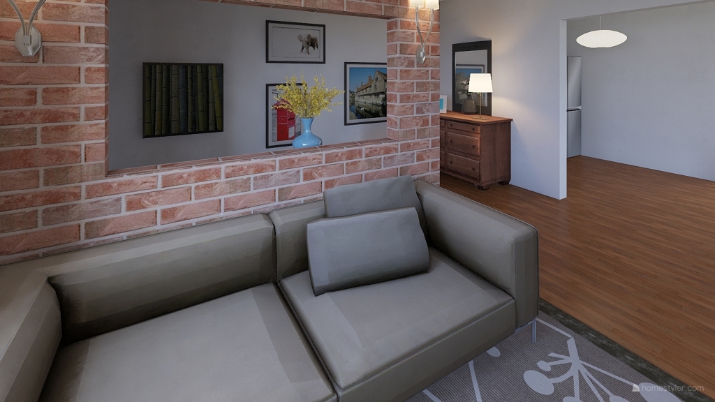 Small Condo front living space 3d design renderings