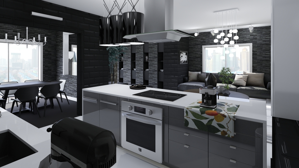 Black and White 3d design renderings