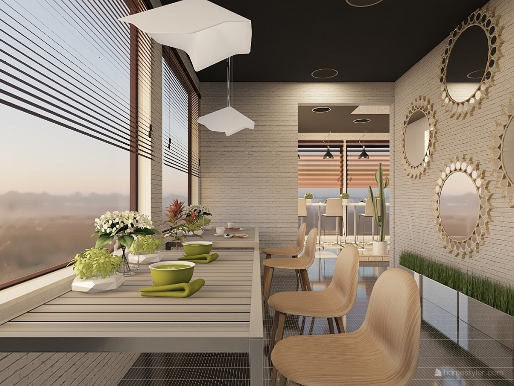 Garden Café 3d design renderings