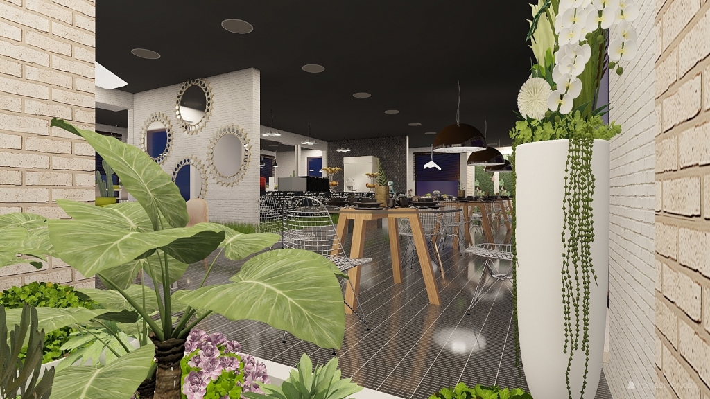 Garden Café 3d design renderings