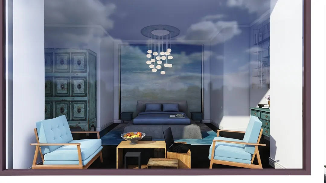 Water Colour Bedroom 3d design renderings