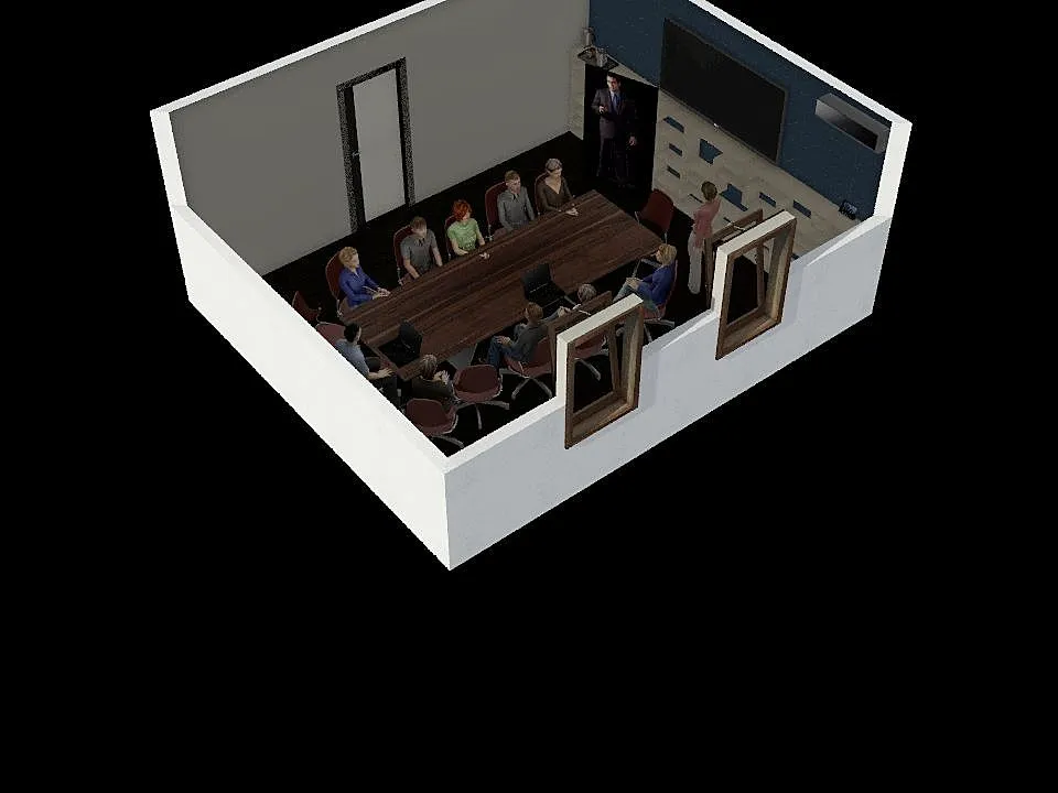 Sala de reunião 3d design renderings