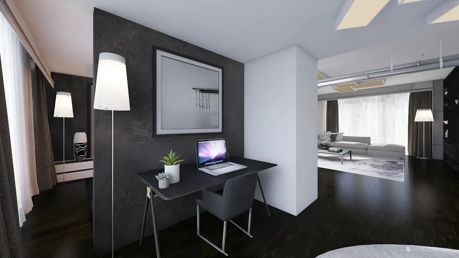 Modern Contemporary casa bianco e nero Black White Grey 3d design renderings