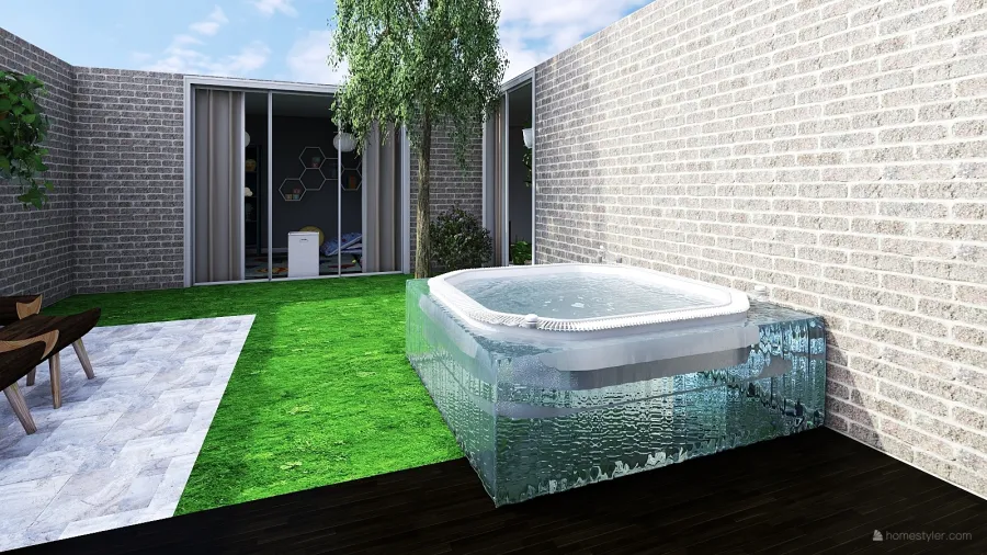 Courtyard Family Home 3d design renderings