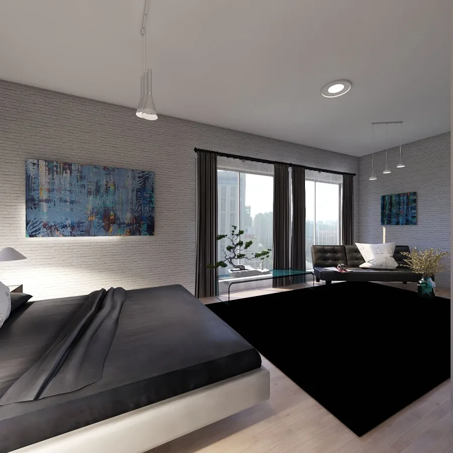 One Bedroom Apartment 3d design renderings