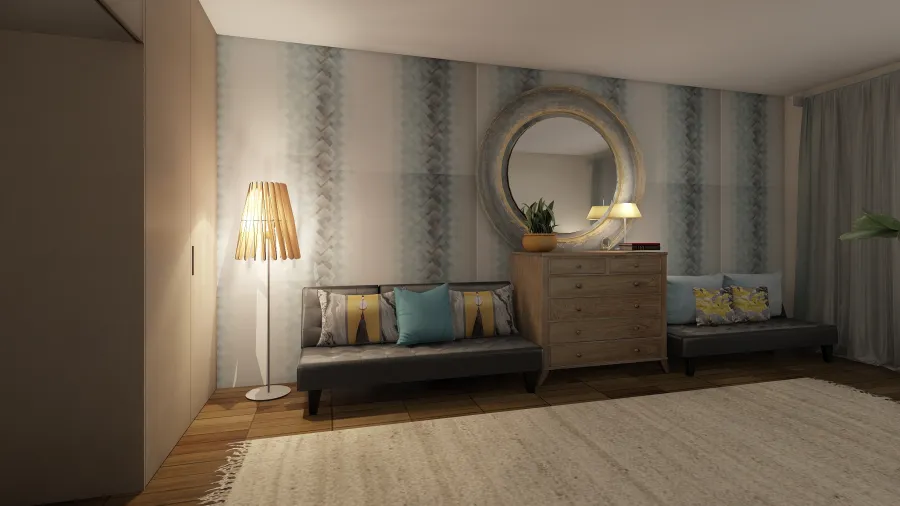 Living room for two women 3d design renderings