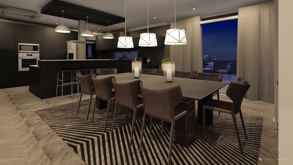 Charcoal Apartment Cole 3d design renderings