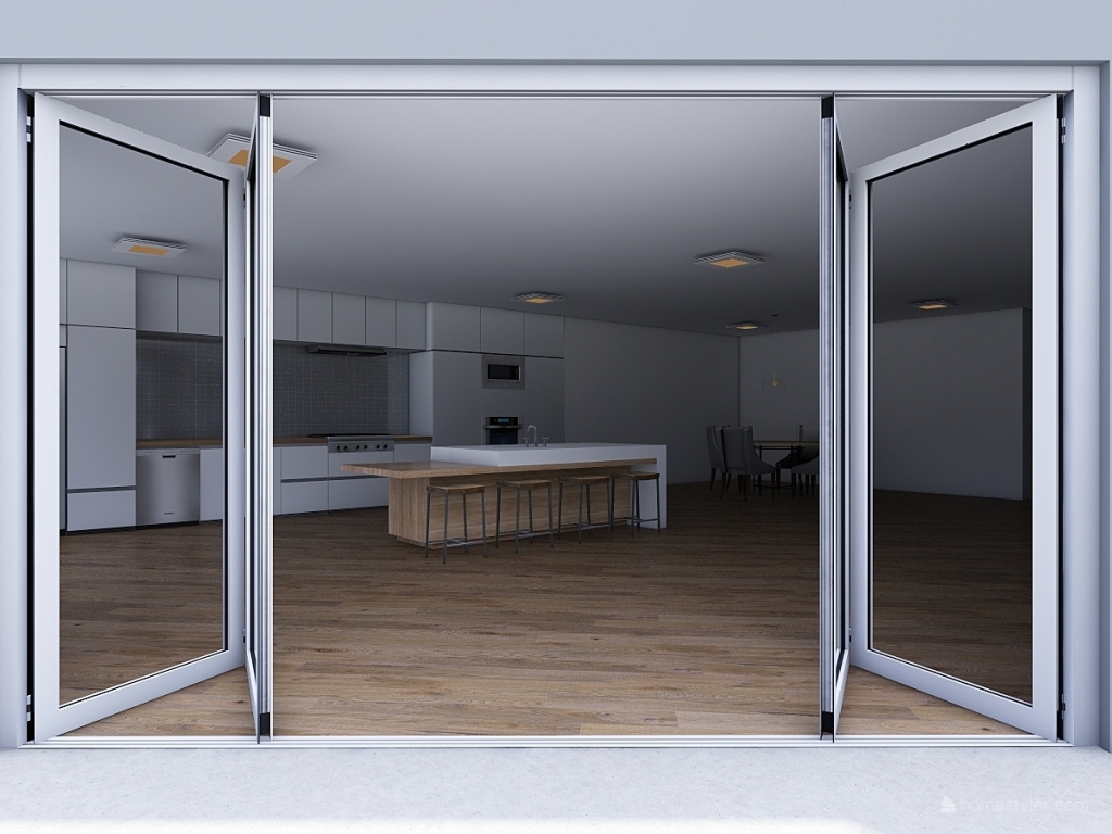 Indoor-outdoor modern open concept 3d design renderings