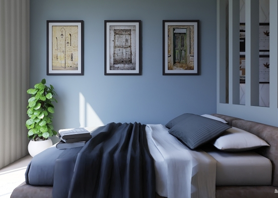 SIMPLE BLUE BEDROOM Design Rendering