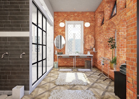Brick and Marble Design Rendering