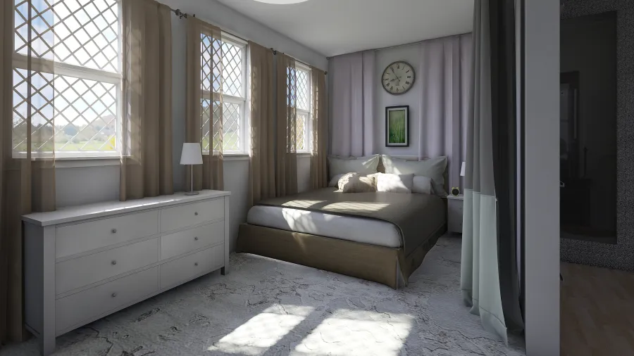 Bedroom and Office 3d design renderings