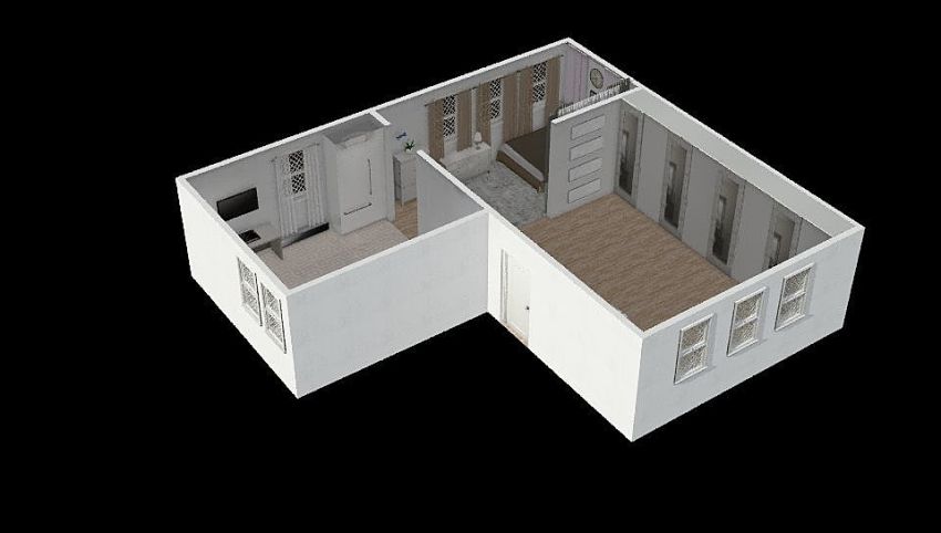 Bedroom and Office 3d design picture 84.58