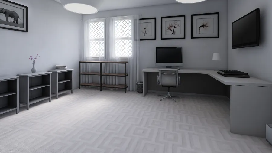Bedroom and Office 3d design renderings