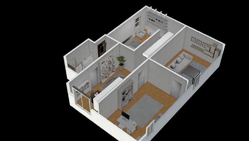 blanche maison pour 1 personne . 3d design picture 103.82