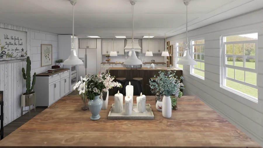 Rustic Kitchen 3d design renderings