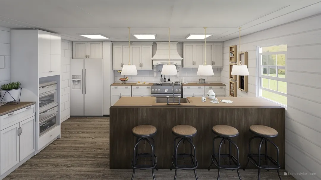 Rustic Kitchen 3d design renderings