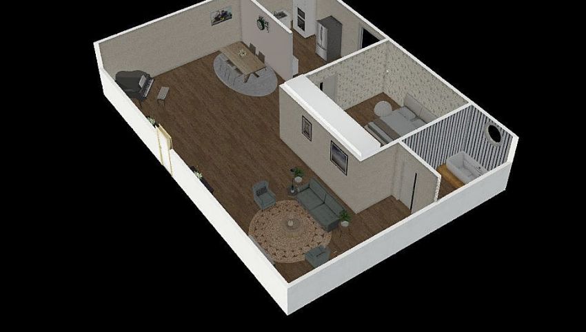 Apartamento aberto c/ detalhes modernps 3d design picture 142.14