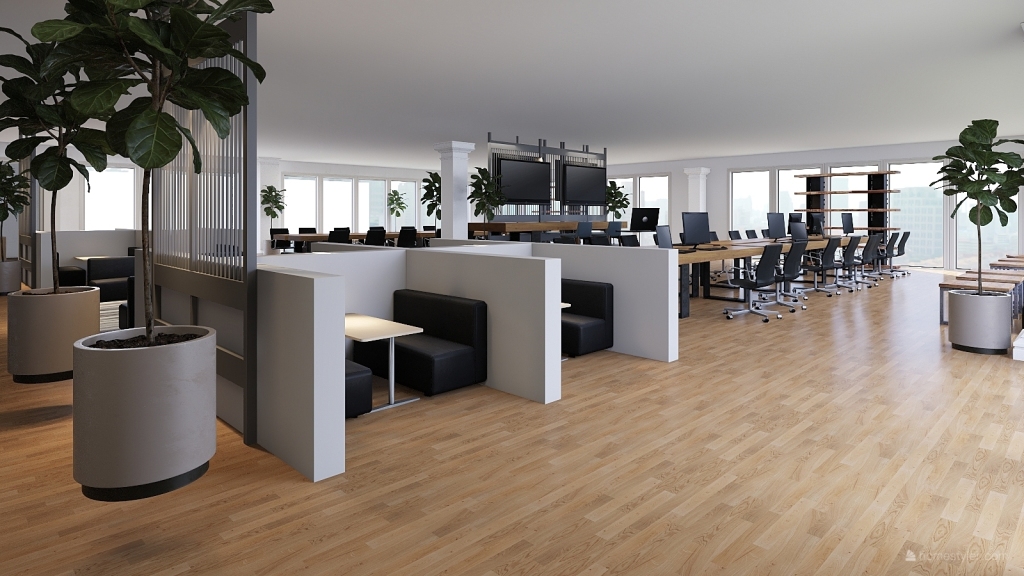 Modern Office Open Space Concept 3d design renderings